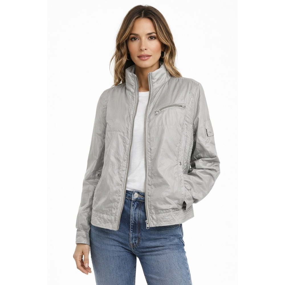 Lauren Ralph Lauren Active Silver Nylon Lightweight Bomber Utility Jacket XL